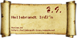 Hellebrandt Irén névjegykártya